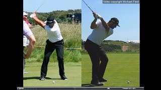 Jon Rahm golf swing  Long Iron faceon amp downtheline July 2017 [upl. by Nylarac]