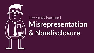 Misrepresentation and Nondisclosure  Contracts  Defenses amp Excuses [upl. by Notsew473]