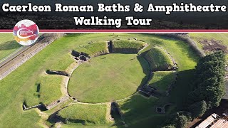 CAERLEON ROMAN BATHS amp AMPHITHEATRE WALES  Walking Tour  Pinned on Places [upl. by Ahsekel]