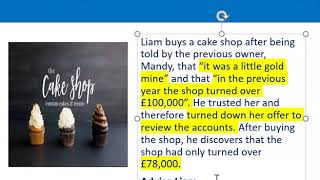 How to apply misrepresentation Liam cupcake scenario [upl. by Ani]