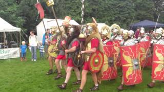 Roman Reenactment at the Amphitheatre in Caerleon Marching In [upl. by Tiny]