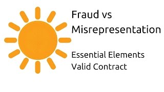 Fraud vs Misrepresentation  Other Essential Elements of a Valid Contract  CA CPT  CS amp CMA [upl. by Hardi693]